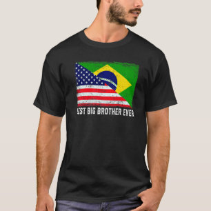 T-shirt Drapeau américain et drapeau brésilien Meilleur Gr