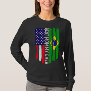 T-shirt Drapeau américain et drapeau brésilien meilleure m