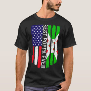 T-shirt Drapeau américain et drapeau burundais Meilleur Po