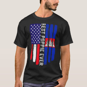 T-shirt Drapeau américain et drapeau cambodgien Meilleur p