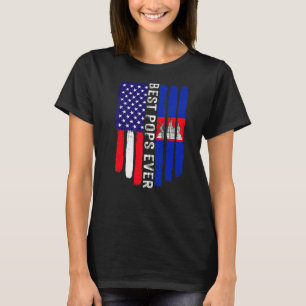 T-shirt Drapeau américain et drapeau cambodgien Meilleurs 