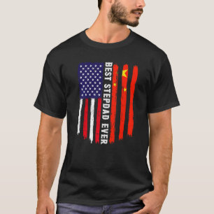 T-shirt Drapeau américain et drapeau chinois Meilleur Step