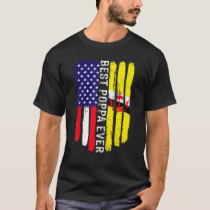 T-shirt Drapeau américain et drapeau de Brunei meilleure f