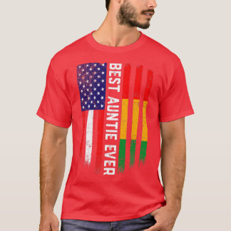 T-shirt Drapeau américain et drapeau de Guinée Meilleure f
