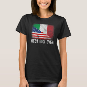 T-shirt Drapeau américain et drapeau d'Italie Meilleure fa