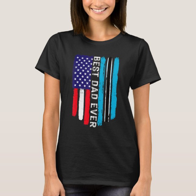 T-shirt Drapeau américain et drapeau du Botswana Meilleure (Devant)