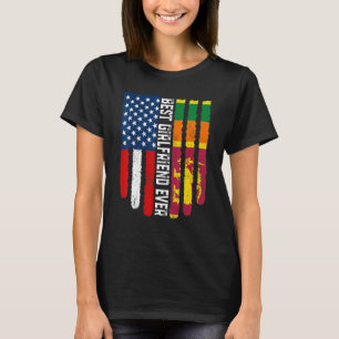 T-shirt Drapeau américain et drapeau du Sri Lanka Meilleur