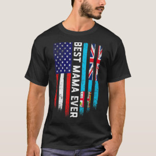 T-shirt Drapeau américain et drapeau fidjien Meilleure fam