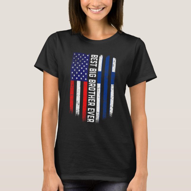T-shirt Drapeau américain et drapeau finlandais Meilleur G (Devant)