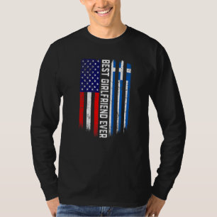 T-shirt Drapeau américain et drapeau grec Meilleure amie j