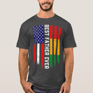 T-shirt Drapeau américain et drapeau guinéen Meilleur Père