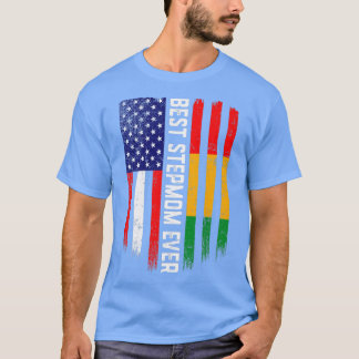 T-shirt Drapeau américain et drapeau guinéen Meilleur Step