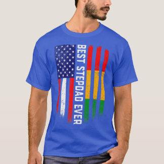T-shirt Drapeau américain et drapeau guinéen Meilleur Step
