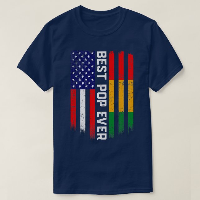 T-shirt Drapeau américain et drapeau guinéen Meilleure pop (Design devant)