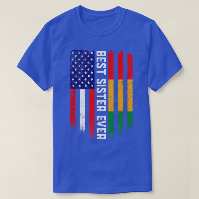 T-shirt Drapeau américain et drapeau guinéen Meilleure soe (Design devant)