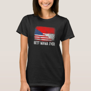 T-shirt Drapeau américain et drapeau indonésien Meilleur F