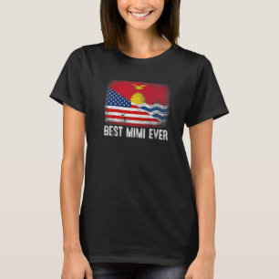 T-shirt Drapeau américain et drapeau Kiribati Meilleur Mim