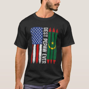 T-shirt Drapeau américain et drapeau mauritanien meilleur 