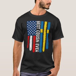 T-shirt Drapeau américain et drapeau suédois Meilleur Cous