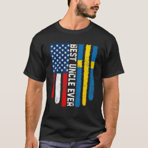 T-shirt Drapeau américain et Suède Drapeau meilleur oncle
