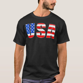 T-shirt Drapeau Américain États-Unis D'Amérique Hallowee