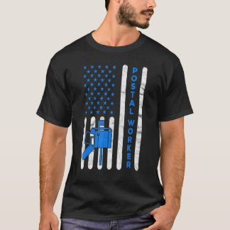 T-shirt Drapeau Américain Facteur Postal Livraison Facteur