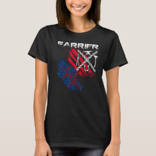 T-shirt Drapeau américain Farrier Battement de cœur Forger