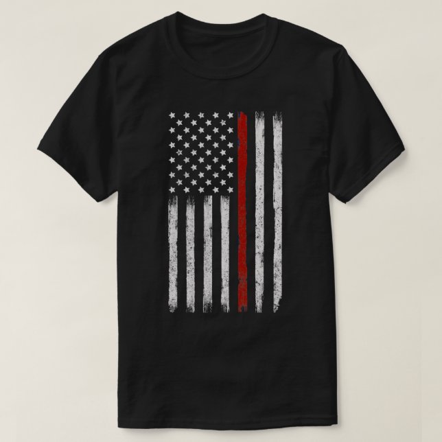 T-shirt Drapeau américain Fière pompier pompier pompier sa (Design devant)