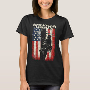 T-shirt Drapeau américain Fierté de travailleur électricie