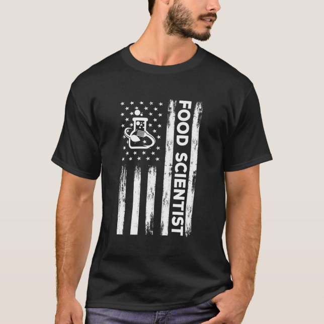 T-shirt Drapeau américain Food Scientifique Sécurité alime (Devant)