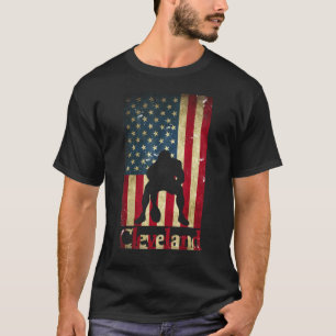 T-shirt Drapeau américain Football Cleveland Ohio Leteman