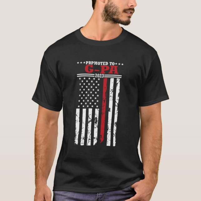 T-shirt Drapeau Américain G-Pa Est 2023 Promu À (Devant)