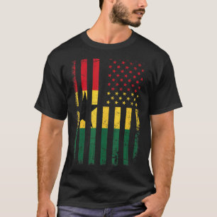 T-shirt Drapeau américain ghanéen Racines ghanéenne Ghana 