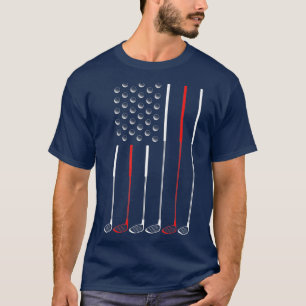 T-shirt Drapeau américain Golf Clubs Golf Stick Drapeau C