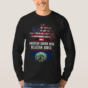 T-shirt Drapeau américain grandi avec racines béliziennes 
