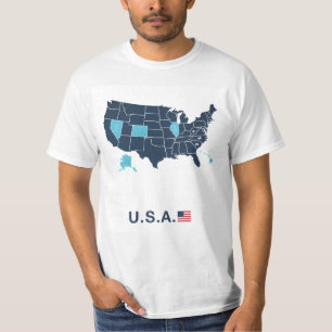 T-shirt Drapeau américain Graphique Carte Patriotique