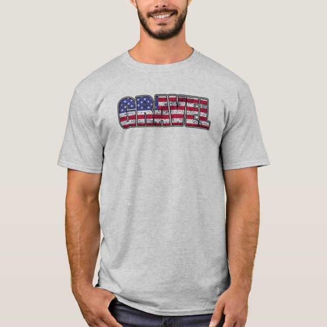 T-shirt Drapeau américain Gravel Cycling (Devant)