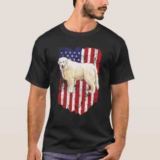 T-shirt Drapeau américain Great Pyrenee 4 juillet USA