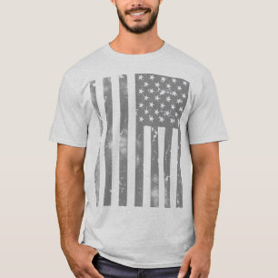 T-shirt Drapeau américain gris en détresse très cool