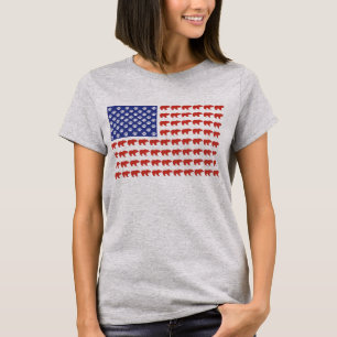 T-shirt Drapeau américain grizzly Bear