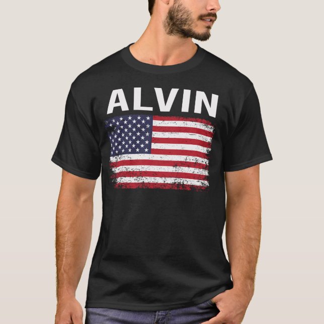 T-shirt Drapeau américain Grunge Alvin (Devant)