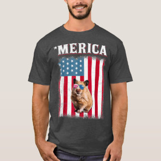 T-shirt Drapeau américain Hamster Drapeau drôle Amoureux d