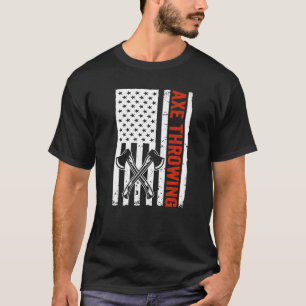 T-shirt Drapeau américain Hatchet Ax Jetant