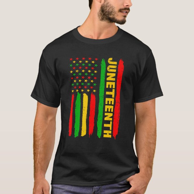 T-shirt Drapeau américain Histoire noire Liberté Africaine (Devant)