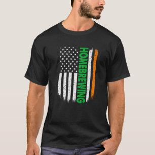 T-shirt Drapeau américain Homebrey Happy Shamrock St Patri