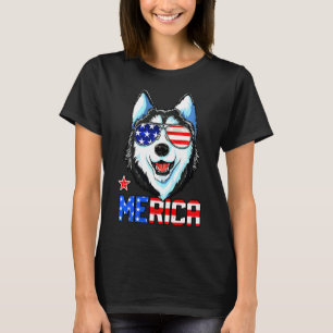 T-shirt Drapeau américain Husky July Merica Hommes