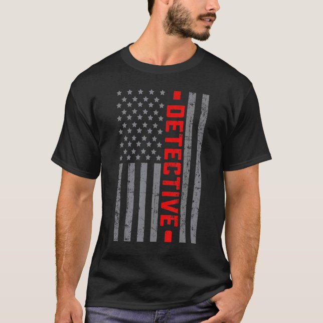 T-shirt Drapeau Américain Inspecteur Drapeau Américain Vin (Devant)