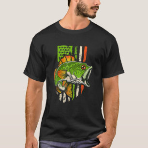 T-shirt Drapeau américain irlandais Pêche Poisson St patri