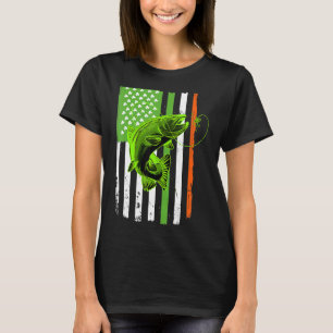 T-shirt Drapeau américain irlandais Pêche St patrick de po