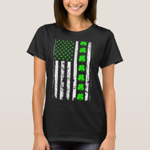 T-shirt Drapeau américain irlandais rétro St Patrick's Day